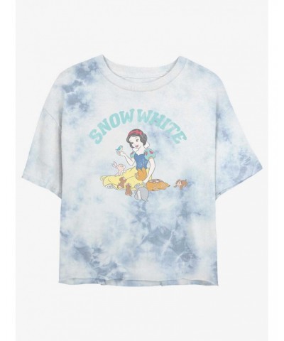 Disney Snow White And Woodland Animals Tie-Dye Girls Crop T-Shirt $8.96 T-Shirts