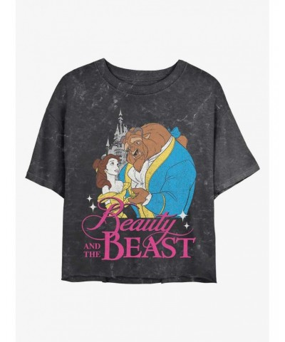 Disney Princesses Beauty and the Beast Classic Mineral Wash Crop Girls T-Shirt $13.58 T-Shirts