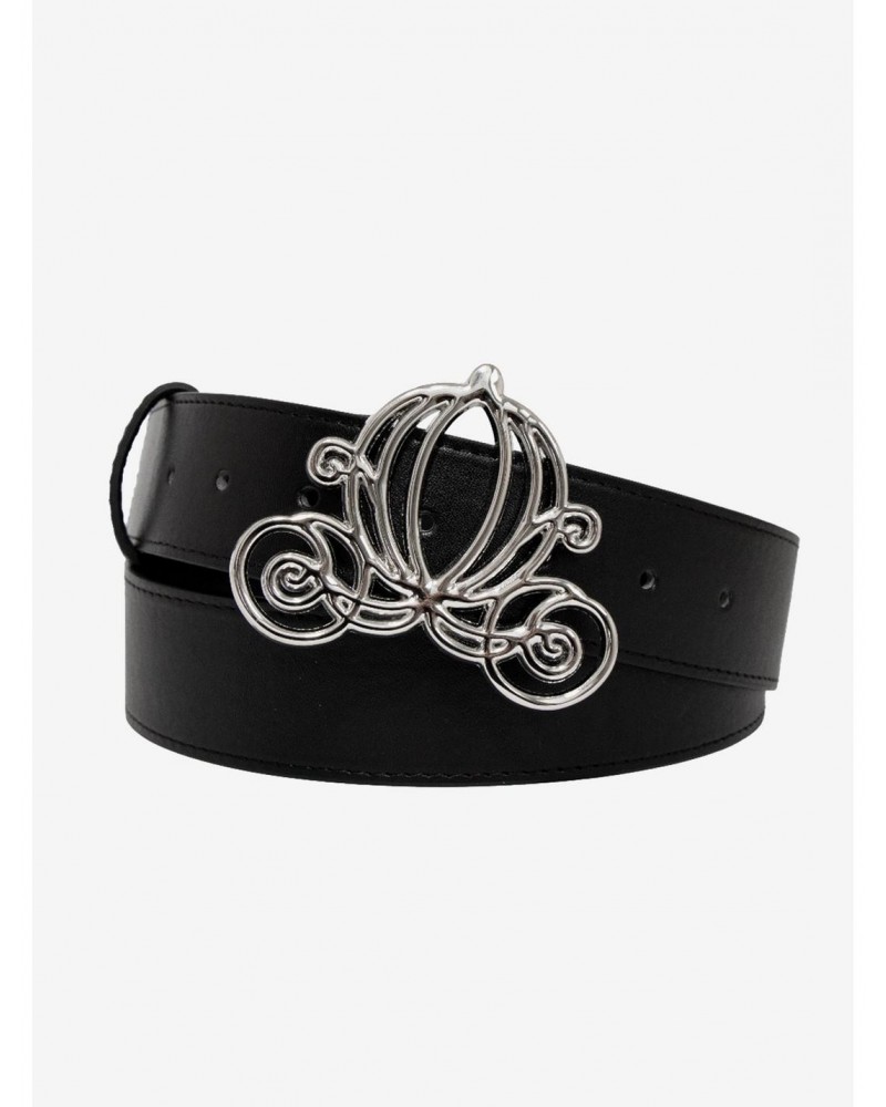 Disney Cinderella Carriage Silver Buckle Vegan Leather Belt $7.22 Belts