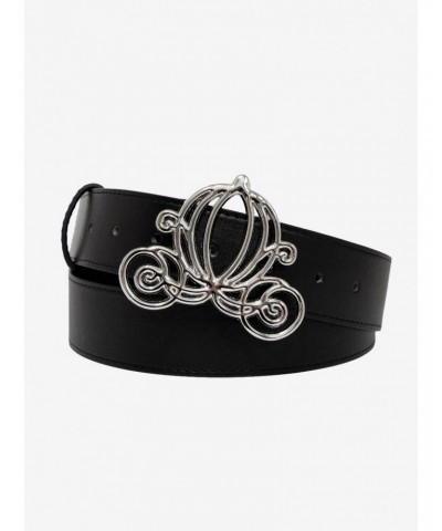 Disney Cinderella Carriage Silver Buckle Vegan Leather Belt $7.22 Belts