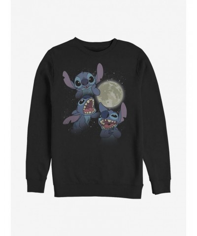 Disney Lilo & Stitch Three Stitch Moon Crew Sweatshirt $11.07 Sweatshirts