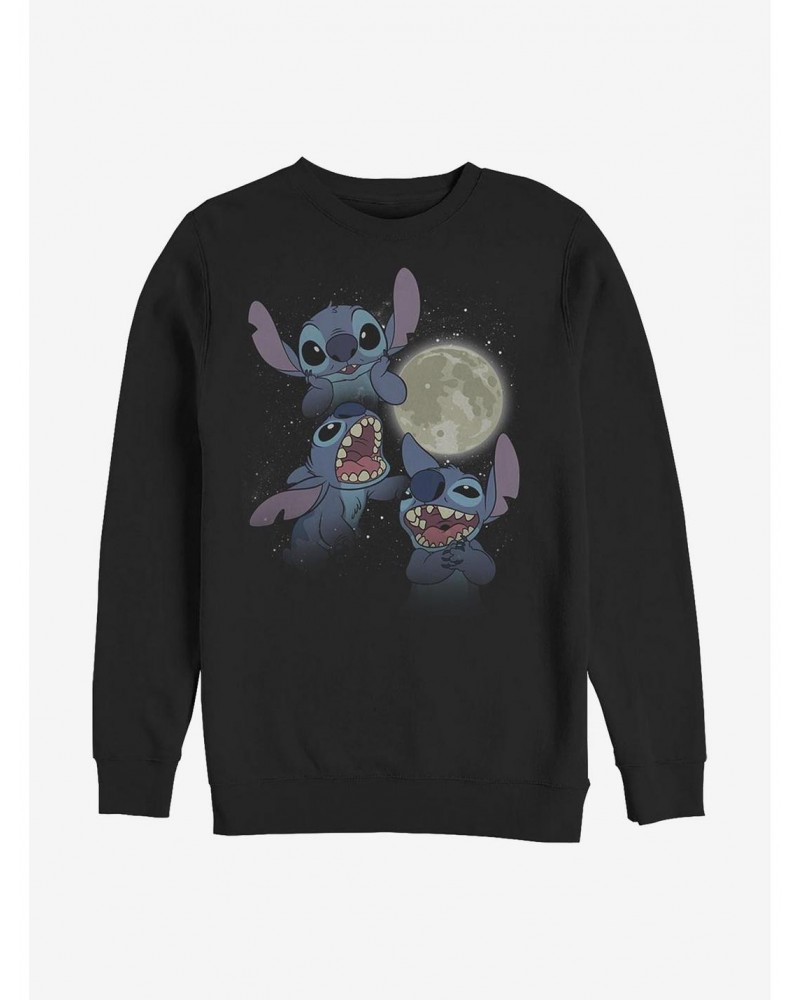 Disney Lilo & Stitch Three Stitch Moon Crew Sweatshirt $11.07 Sweatshirts