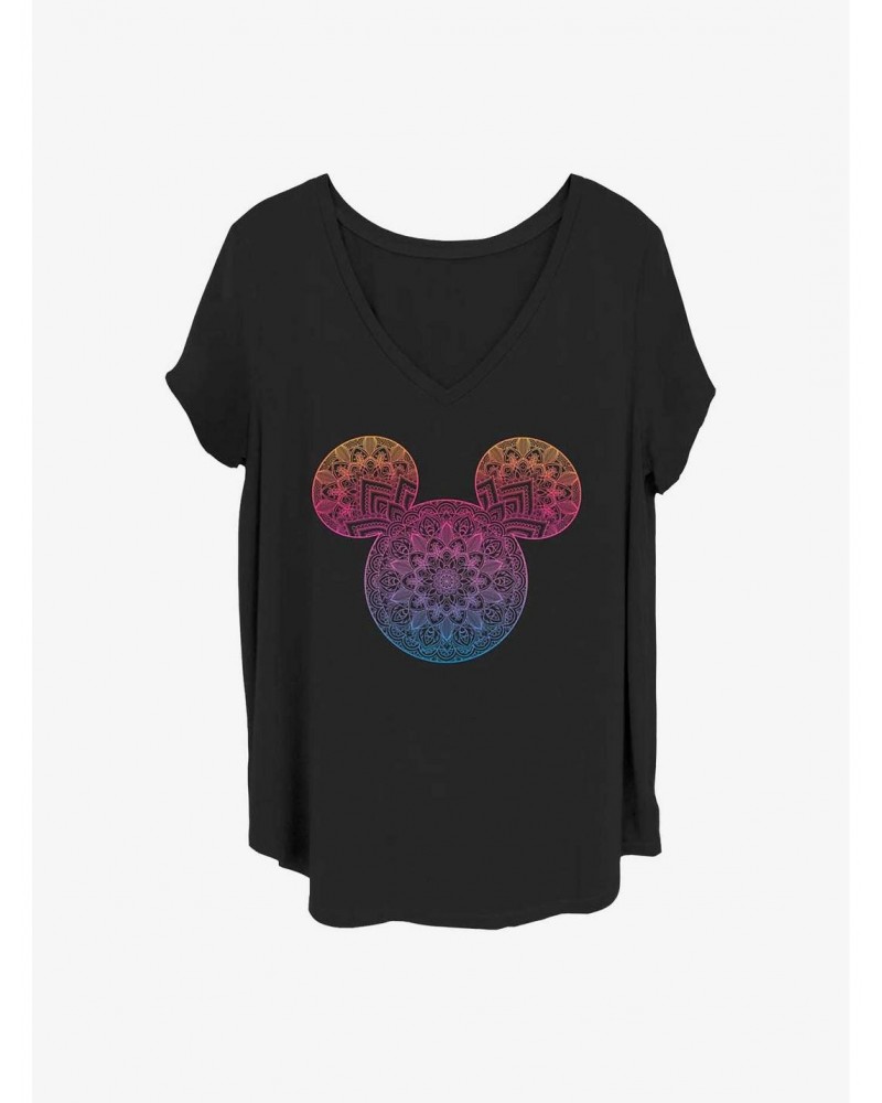Disney Mickey Mouse Mickey Mandala Fill Girls T-Shirt Plus Size $10.98 T-Shirts