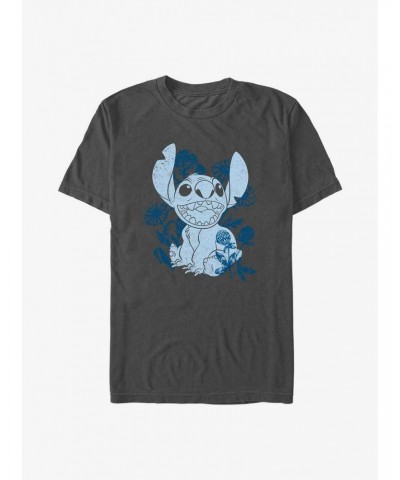 Disney Lilo & Stitch Floral Sketch T-Shirt $9.56 T-Shirts
