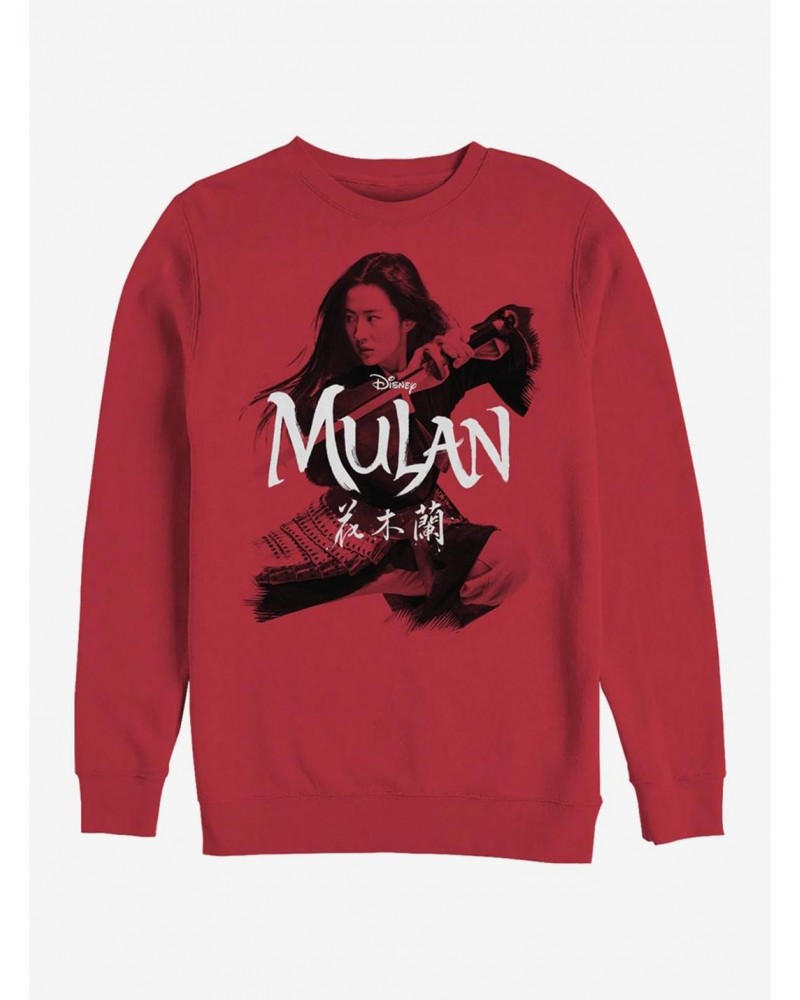 Disney Mulan Fighting Stance Crew Sweatshirt $13.28 Sweatshirts