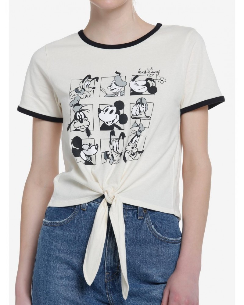 Her Universe Disney100 The Sensational Six Vintage Tie-Front Girls Ringer T-Shirt $9.15 T-Shirts