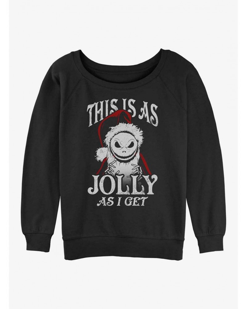 Disney The Nightmare Before Christmas Jolly Santa Jack Girls Slouchy Sweatshirt $14.76 Sweatshirts