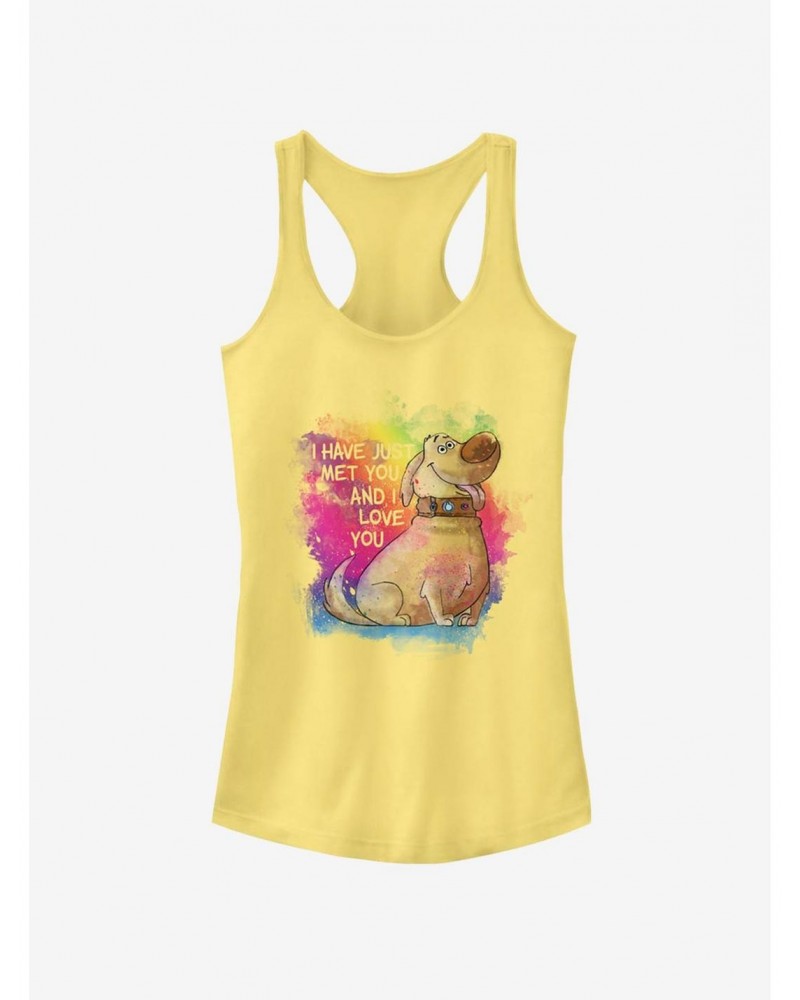 Disney Pixar Up Dug Watercolor Text Girls Tank $8.96 Tanks