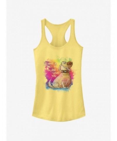 Disney Pixar Up Dug Watercolor Text Girls Tank $8.96 Tanks