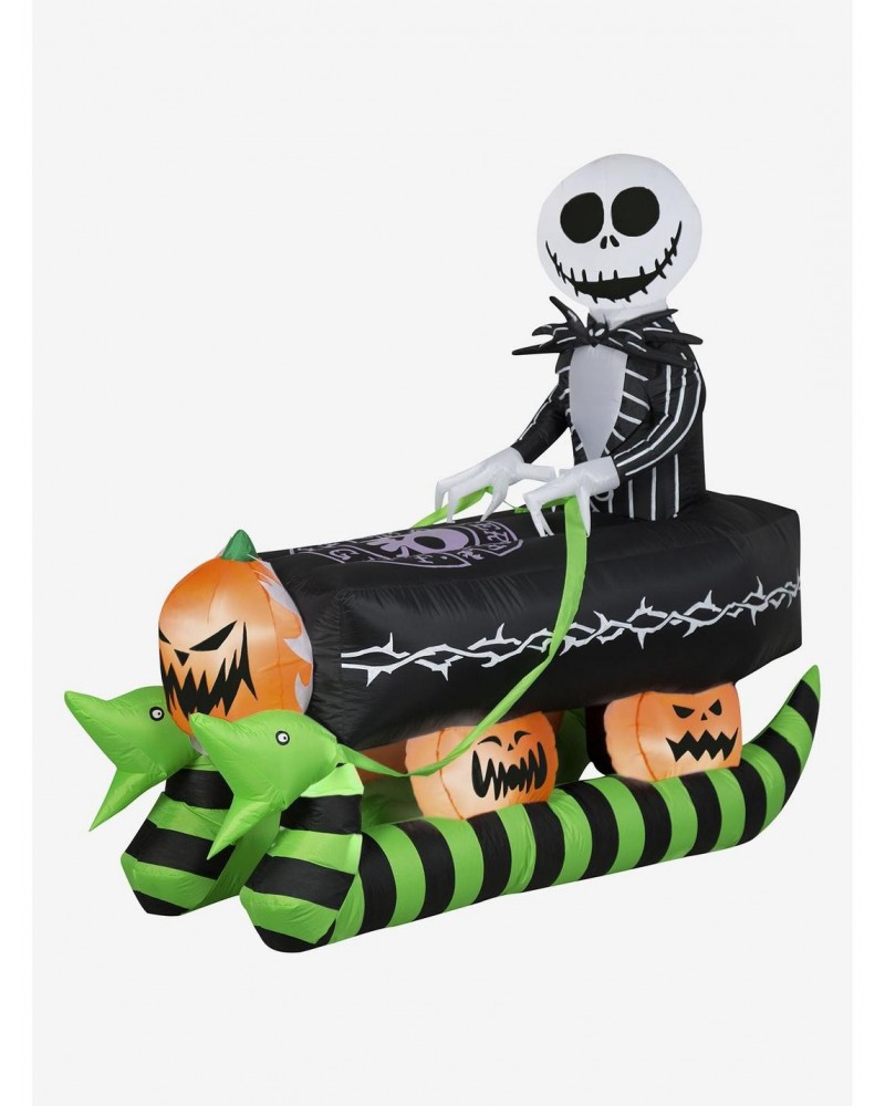 The Nightmare Before Christmas Jack Skellington On Coffin Sleigh Airblown $104.95 Merchandises