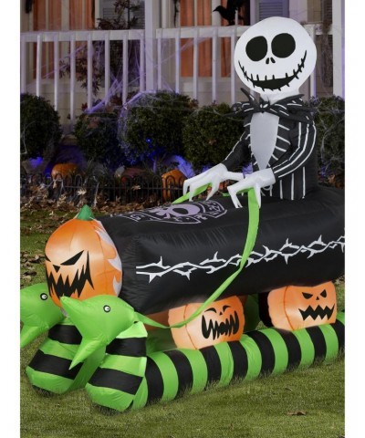 The Nightmare Before Christmas Jack Skellington On Coffin Sleigh Airblown $104.95 Merchandises