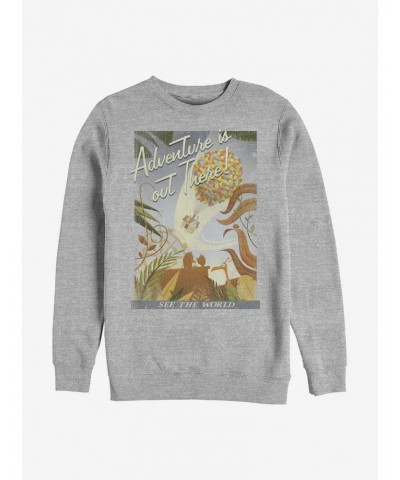 Disney Pixar Up Travel Poster Crew Sweatshirt $15.13 Sweatshirts