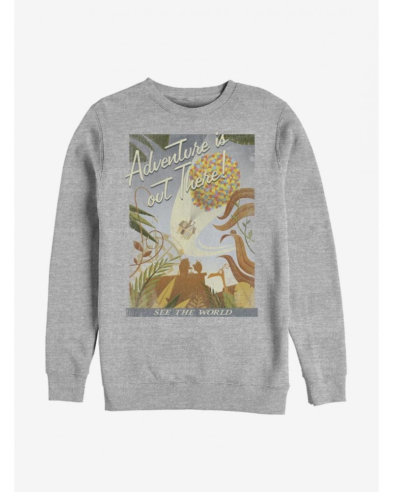 Disney Pixar Up Travel Poster Crew Sweatshirt $15.13 Sweatshirts