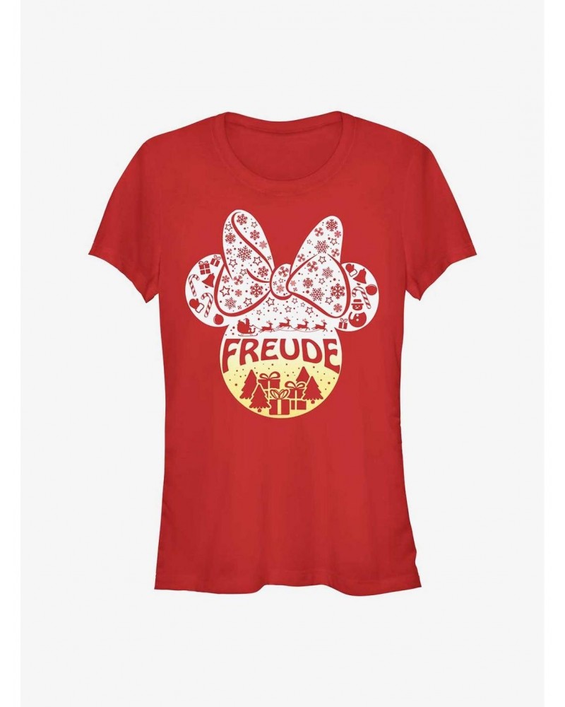 Disney Minnie Mouse Freude Joy in German Ears Girls T-Shirt $9.96 T-Shirts