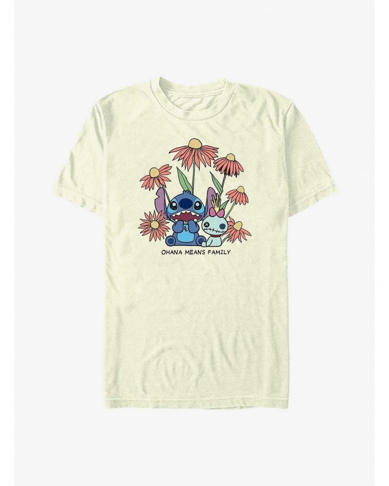 Disney Lilo & Stitch Chibi Floral T-Shirt $10.28 T-Shirts