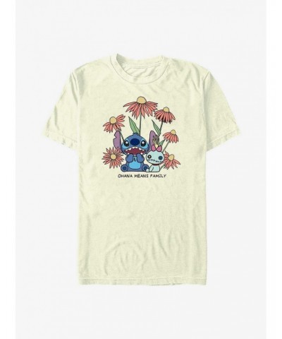 Disney Lilo & Stitch Chibi Floral T-Shirt $10.28 T-Shirts