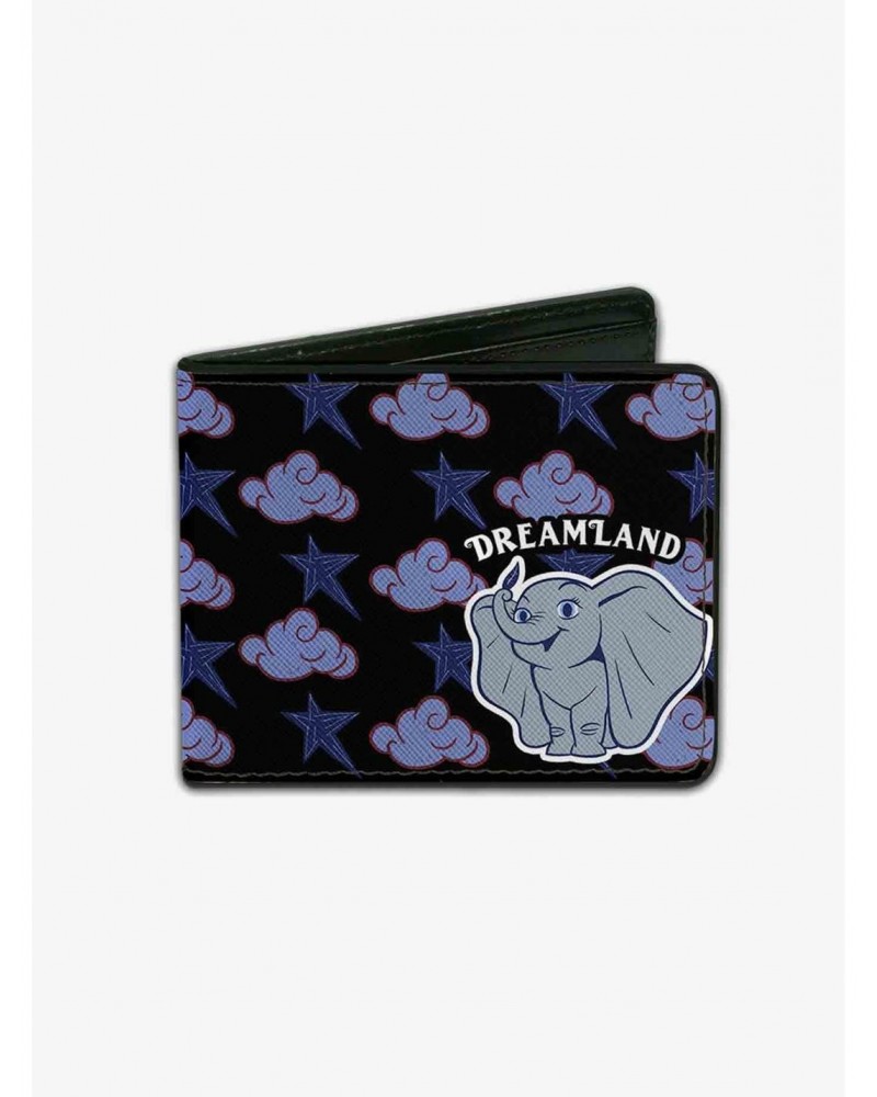 Disney Dumbo Smiling Dreamland Clouds Stars Bifold Wallet $8.78 Wallets