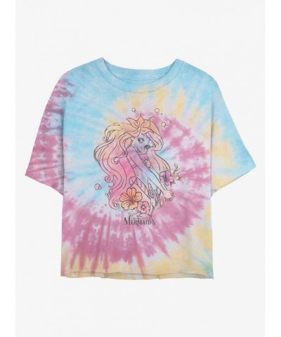 Disney The Little Mermaid Ariel Dream Tie Dye Crop Girls T-Shirt $9.15 T-Shirts