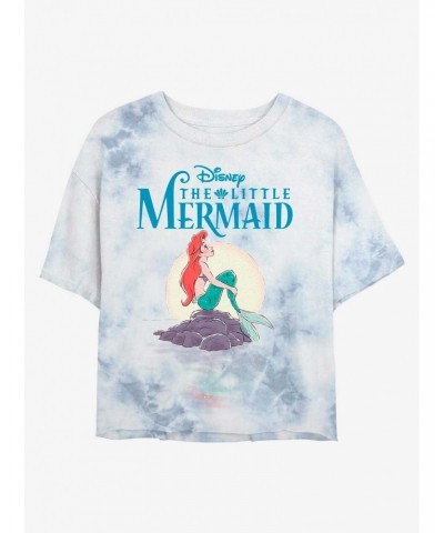Disney The Little Mermaid Above The Sea Tie-Dye Girls Crop T-Shirt $10.12 T-Shirts