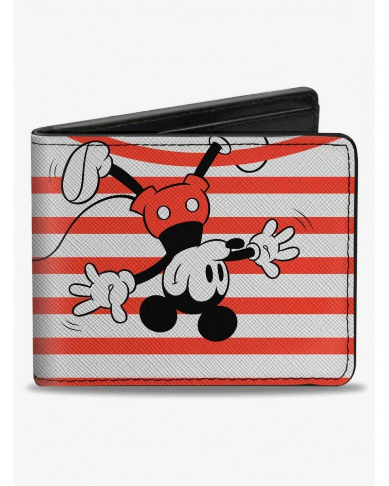 Disney Mickey Mouse Upside Down Pose Stripe Bifold Wallet $8.99 Wallets