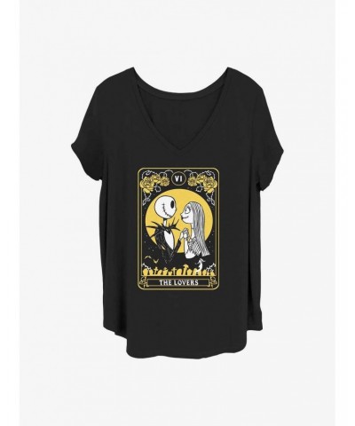 Disney The Nightmare Before Christmas Lovers Tarot Girls T-Shirt Plus Size $10.40 T-Shirts