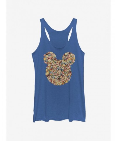 Disney Mickey Mouse Floral Mickey Head Girls Tank $10.62 Tanks