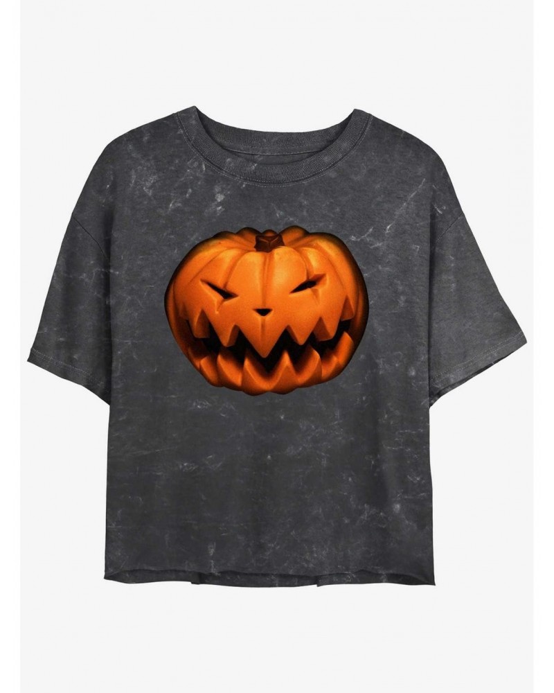 Disney The Nightmare Before Christmas Pumpkin King Mineral Wash Girls Crop T-Shirt $8.67 T-Shirts