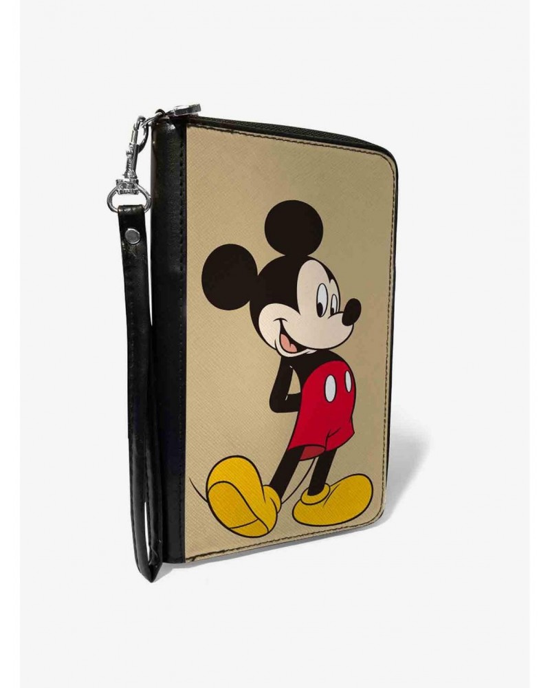 Disney Classic Mickey Mouse Standing Pose Zip Around Wallet $15.71 Wallets