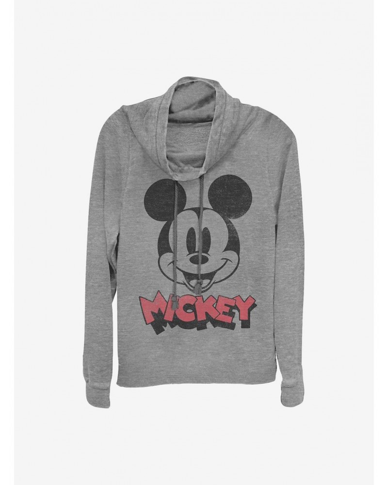 Disney Mickey Mouse Heads Up Cowlneck Long-Sleeve Girls Top $16.61 Tops