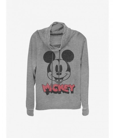 Disney Mickey Mouse Heads Up Cowlneck Long-Sleeve Girls Top $16.61 Tops