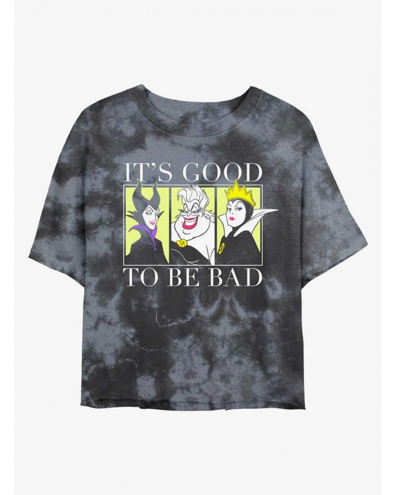 Disney Villains Good To Be Bad Tie-Dye Girls Crop T-Shirt $10.40 T-Shirts