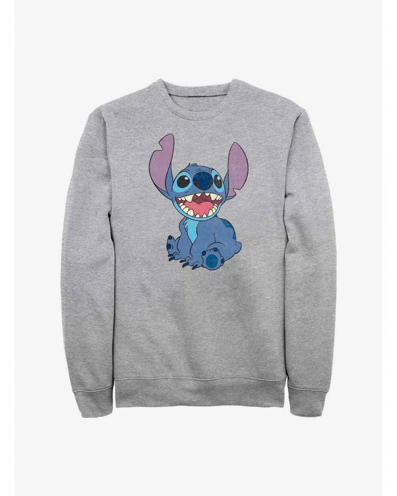 Disney Lilo & Stitch Happy Stitch Crew Sweatshirt $15.50 Sweatshirts