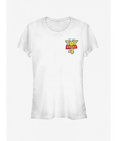 Disney Pixar Toy Story 4 Chest Color Logo Girls White T-Shirt $9.21 T-Shirts