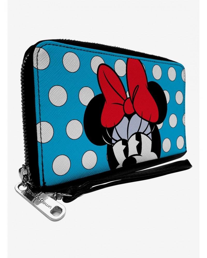 Disney Minnie Mouse Style Close Up Polka Dot Zip Around Wallet $16.05 Wallets