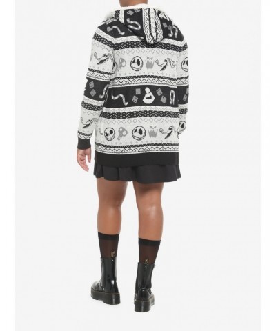 The Nightmare Before Christmas Fair Isle Girls Sherpa Cardigan Plus Size $24.01 Cardigans